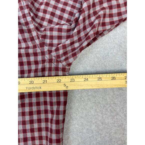 Banana Republic Search Men's L Red Checks Long Sleeve Button Up Preppy Business - Picture 7 of 8